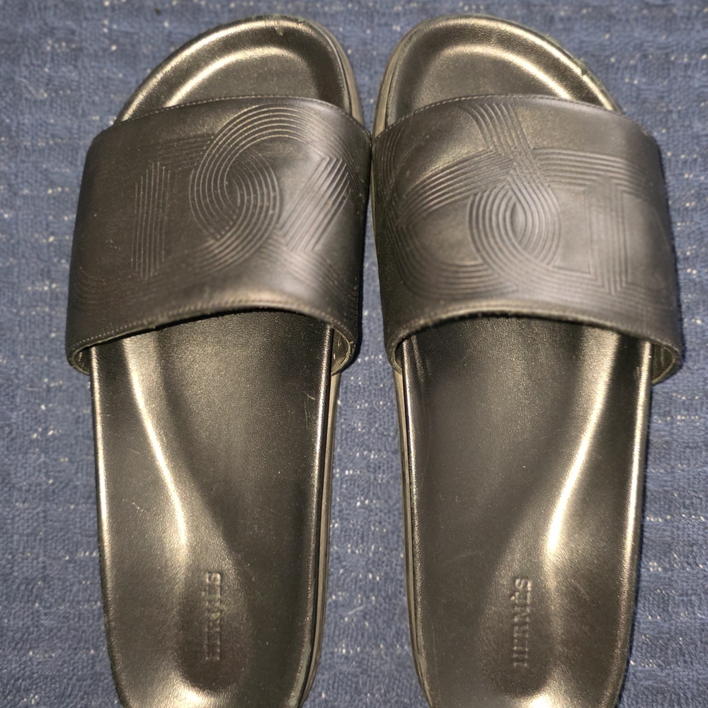 Hermes Mens Black Slide Sandals